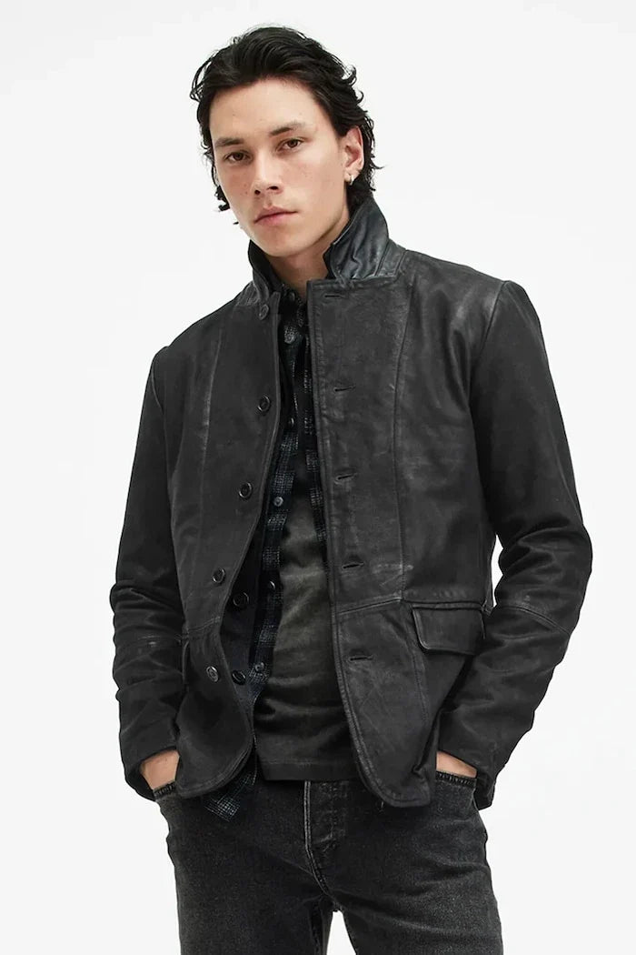 Chaqueta de cuero ALLSAINTS SURVEY LTHR BLAZER