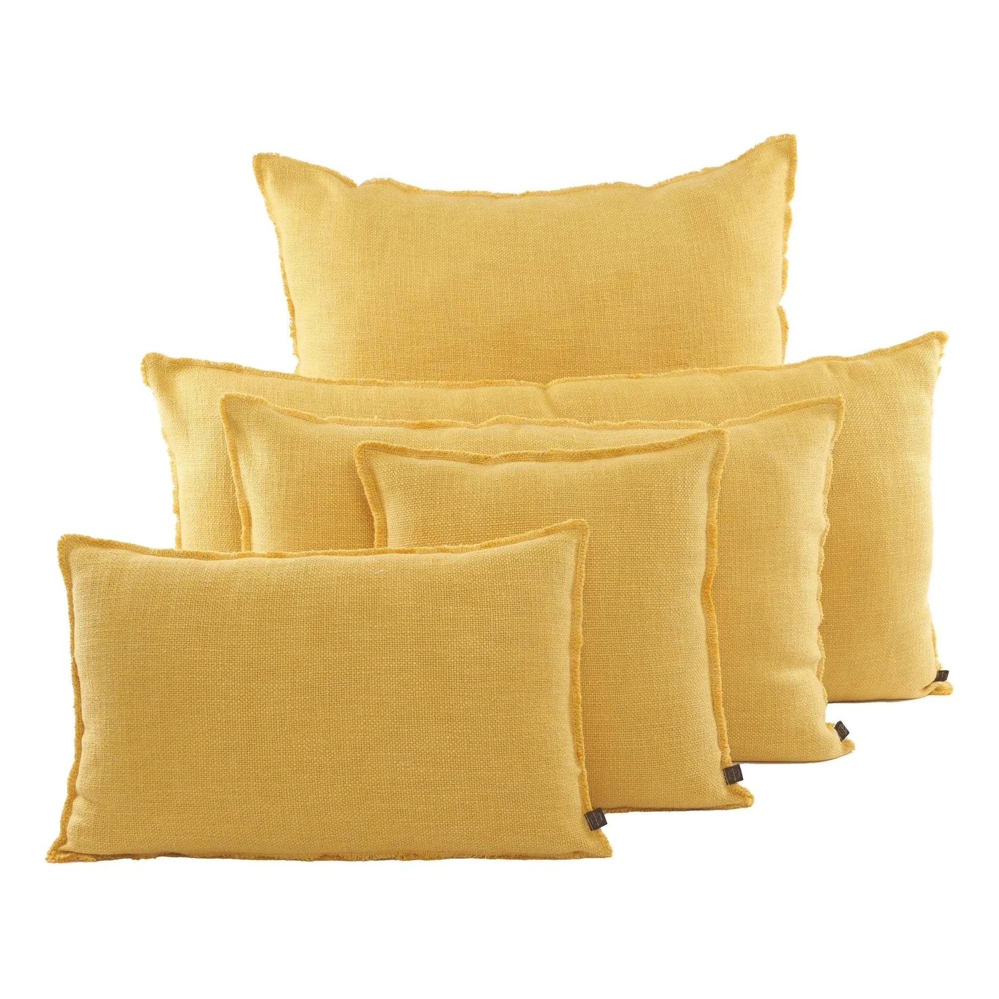 Haomy - Funda de almohada de lino California | Mostaza