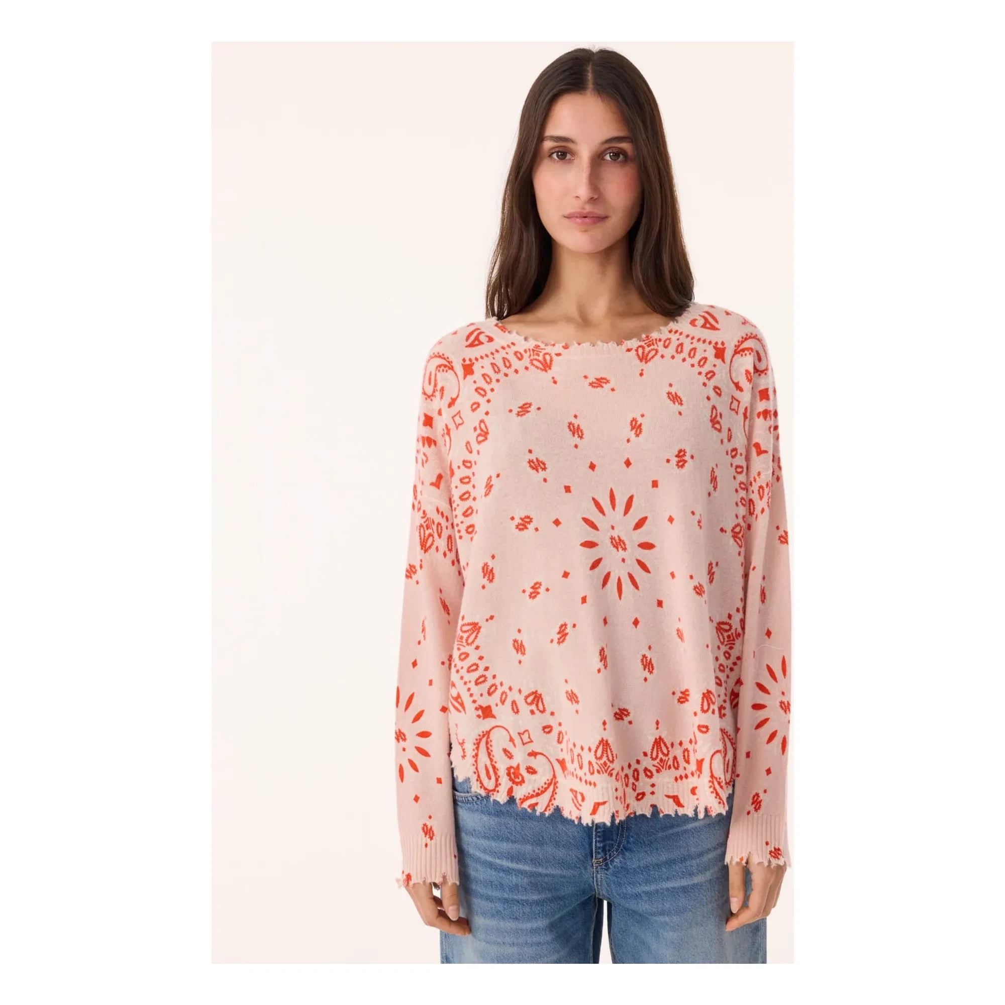 Kujten - Jersey de cachemir Mela Bandana Bico | Natural