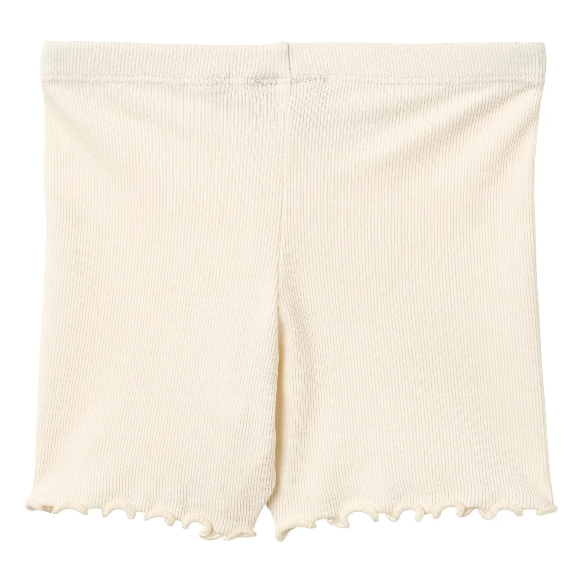 Wheat - Short de algodón orgánico acanalado fino | Crema