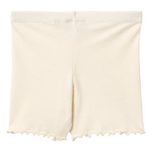 Wheat - Short de algodón orgánico acanalado fino | Crema