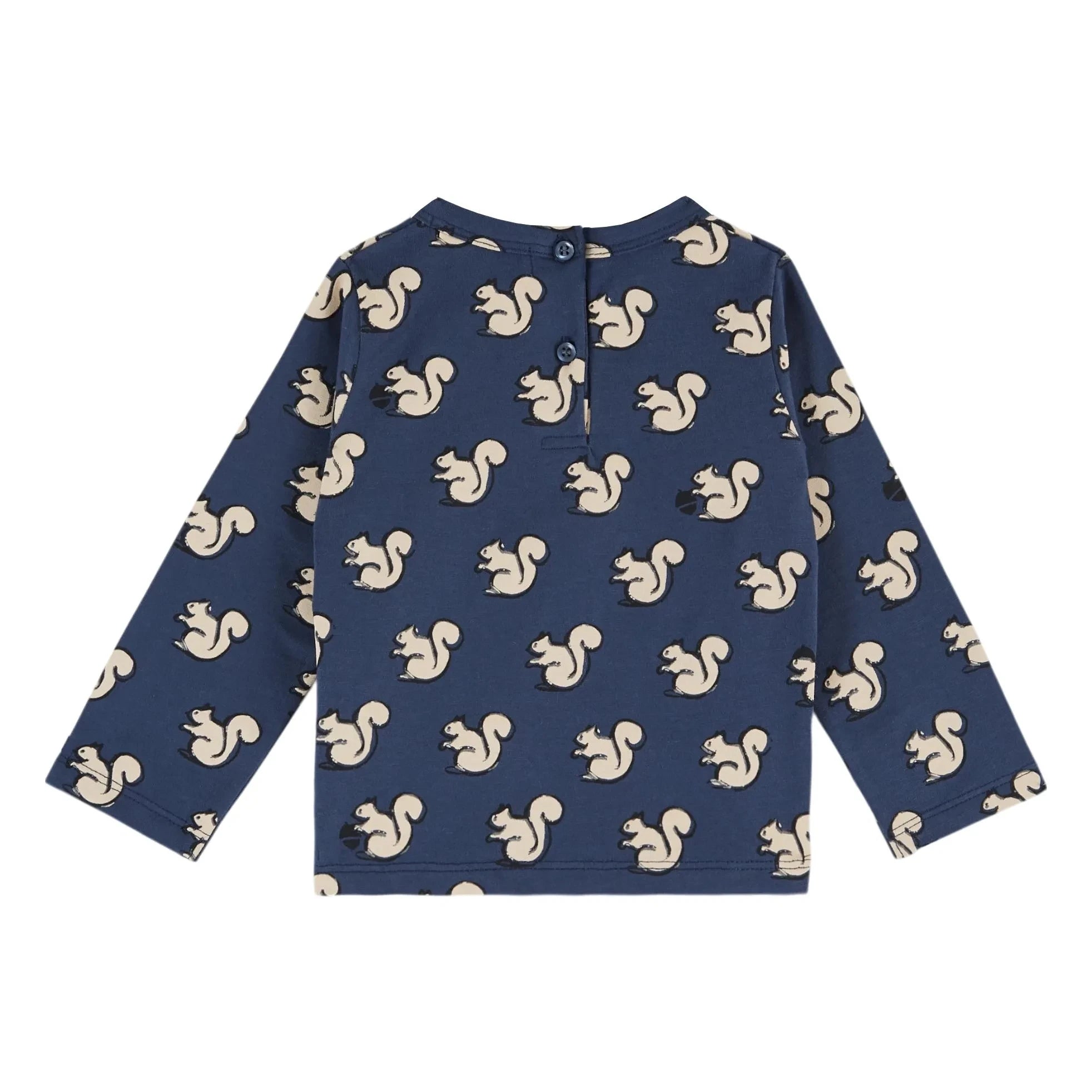 Emile et Ida - Camiseta de algodón orgánico con ardillas | Azul noche