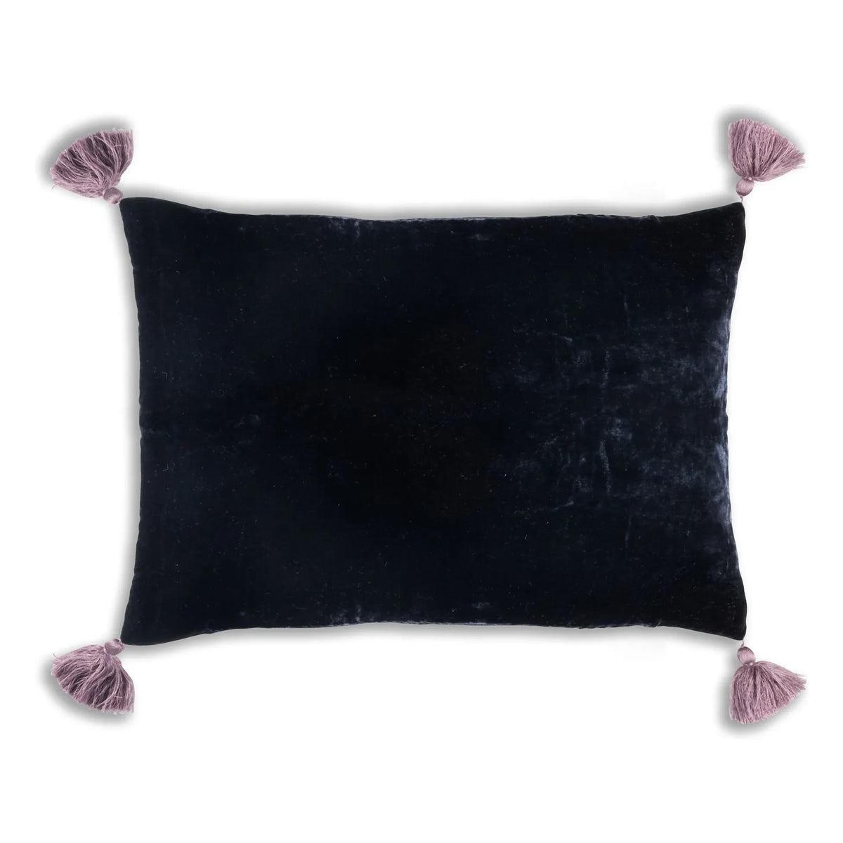 Funda de cojín de terciopelo de seda Le Monde Sauvage - Goa, azul noche