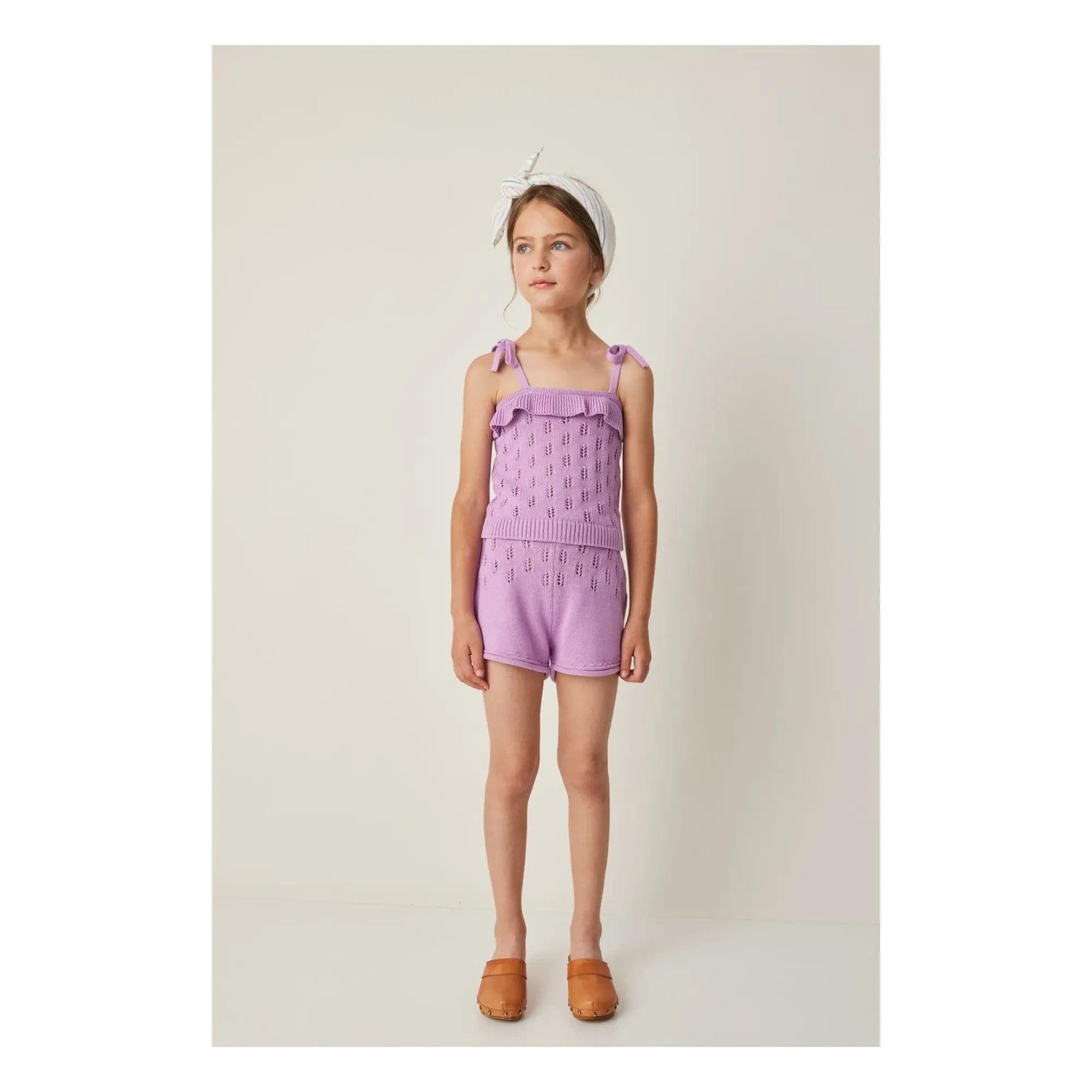 Tocoto Vintage - Top de punto con volantes | Lila