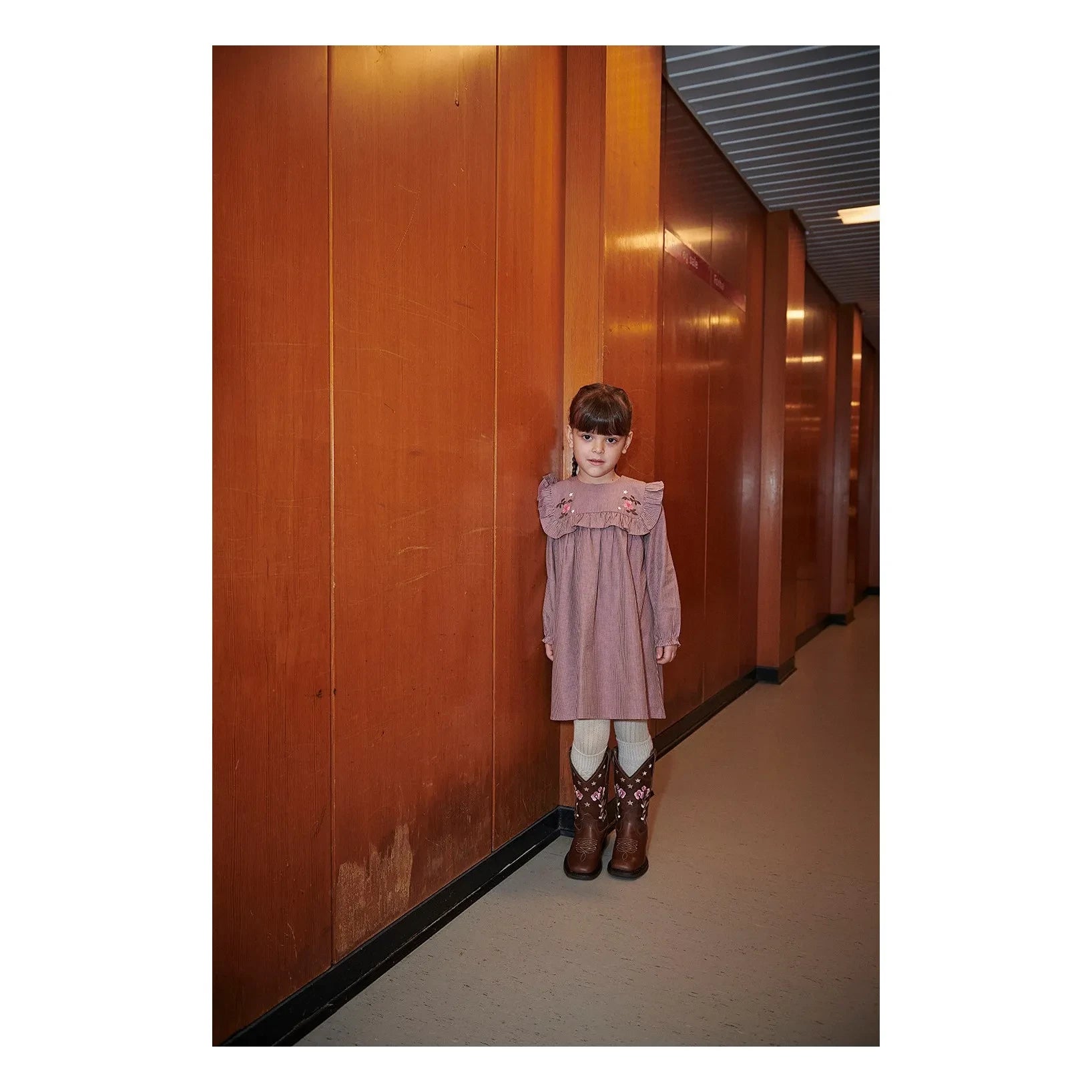 Copenhagen Colors - Vestido de cuadros con bordado | Rosa