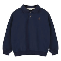 Jenest - Cameron organik pamuk polo yaka sweatshirt | Lacivert