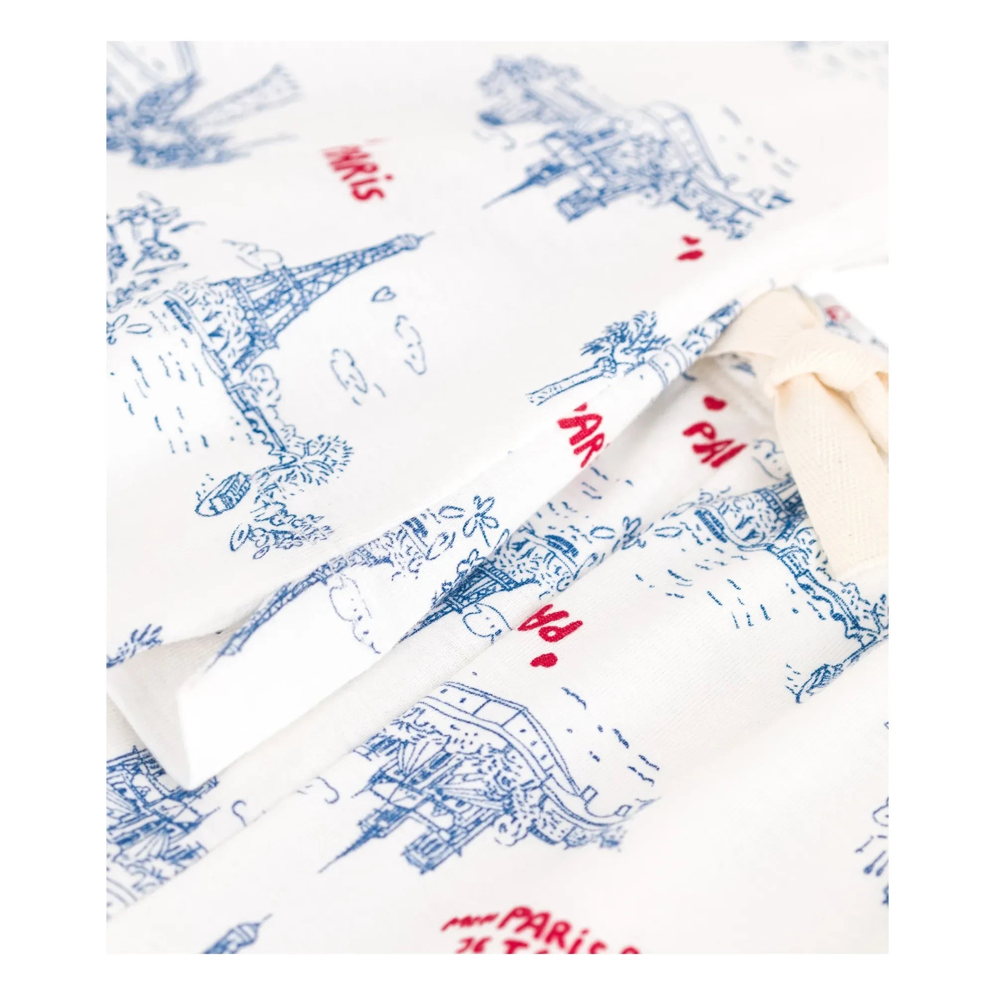 Petit Bateau - Pantalones cortos de pijama de algodón orgánico con volantes | Crudo