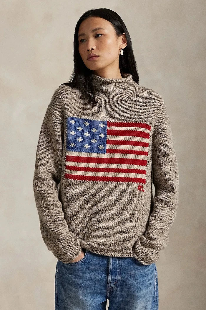 Polo Ralph Lauren jersey de mujer de cuello vuelto bajo de lana