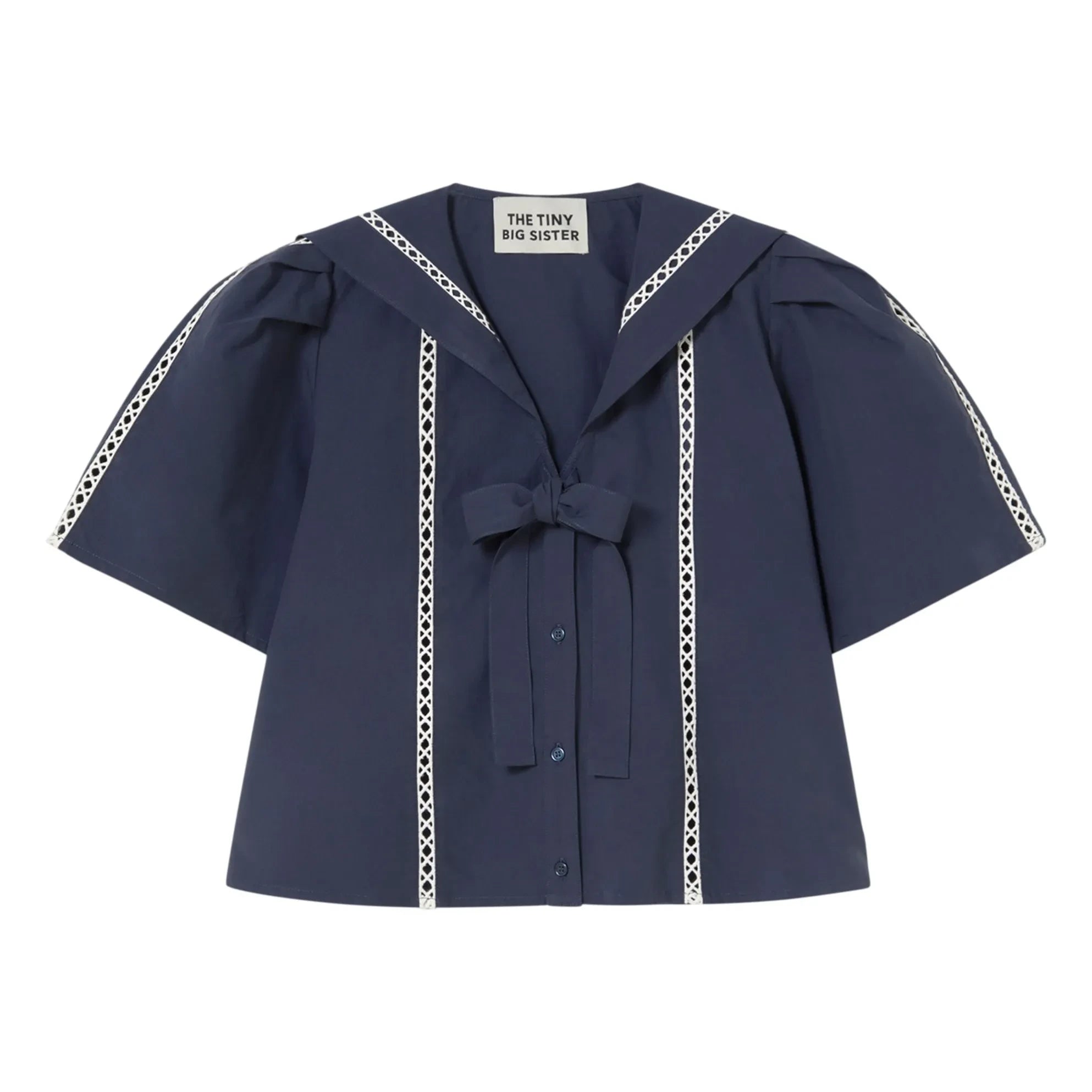 The Tiny Big Sister - Blusa de Algodón Sailor | Azul Marino