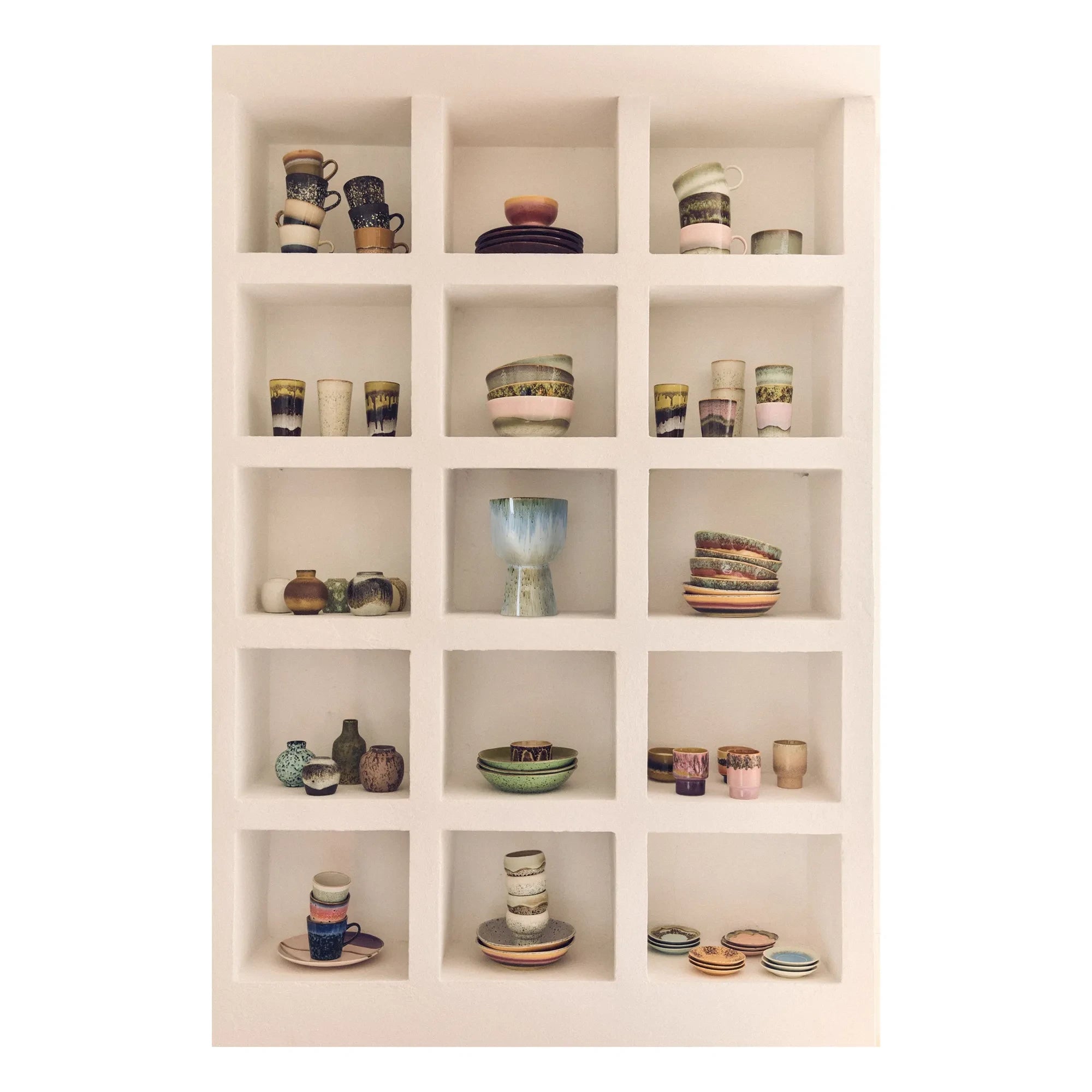 HKliving - Jarrones de cerámica, 5 unidades | Multicolor