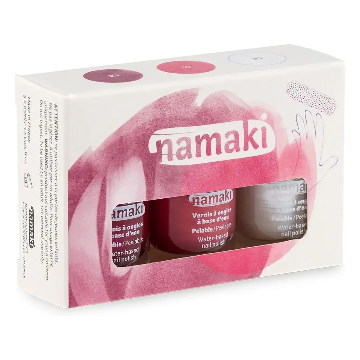 Namaki - Set de Esmaltes de Uñas Sorbetes Frutales - Set de 3 | Rosa