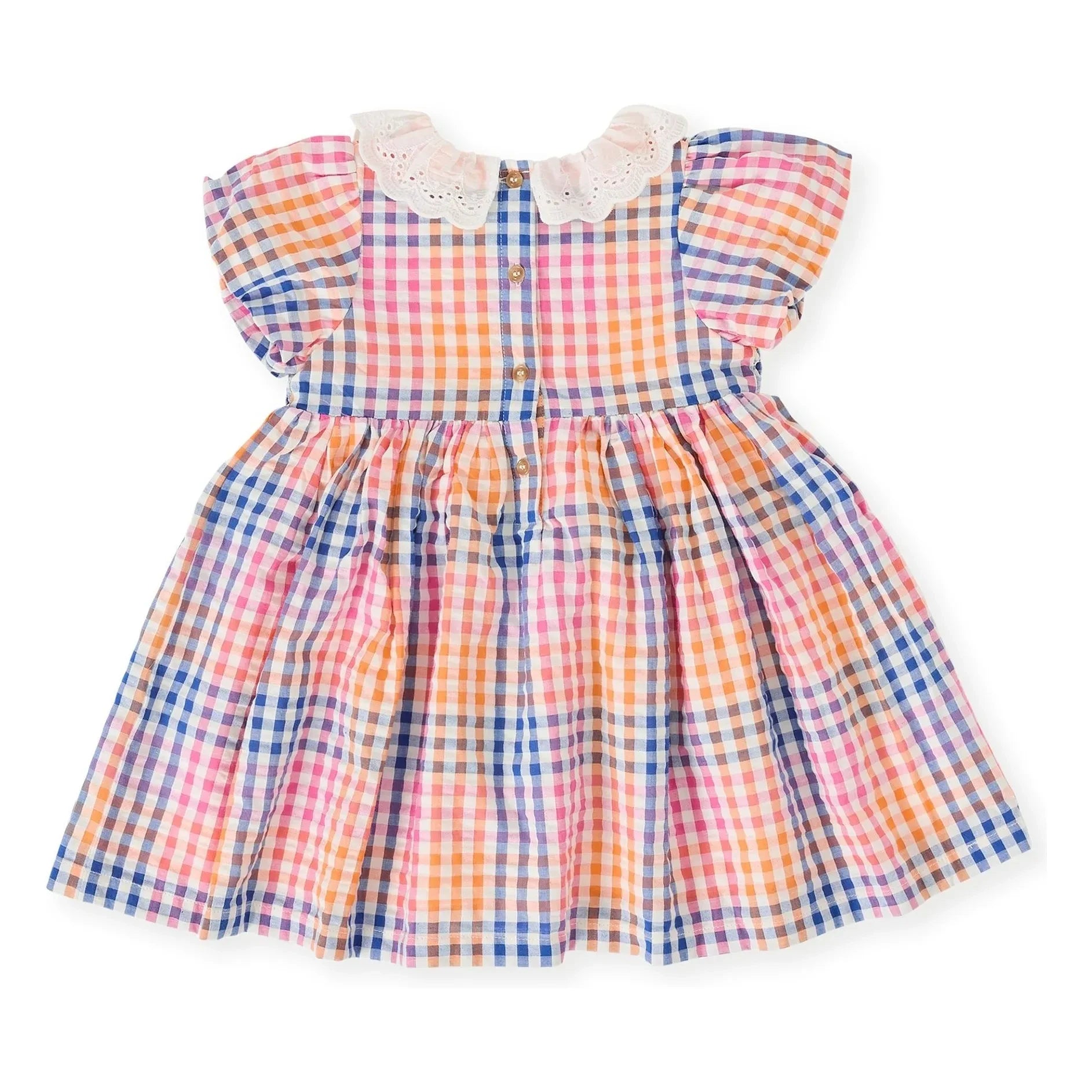 Goldie + Ace - Vestido fruncido de cuadros | Azul
