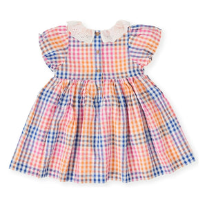 Goldie + Ace - Vestido fruncido de cuadros | Azul