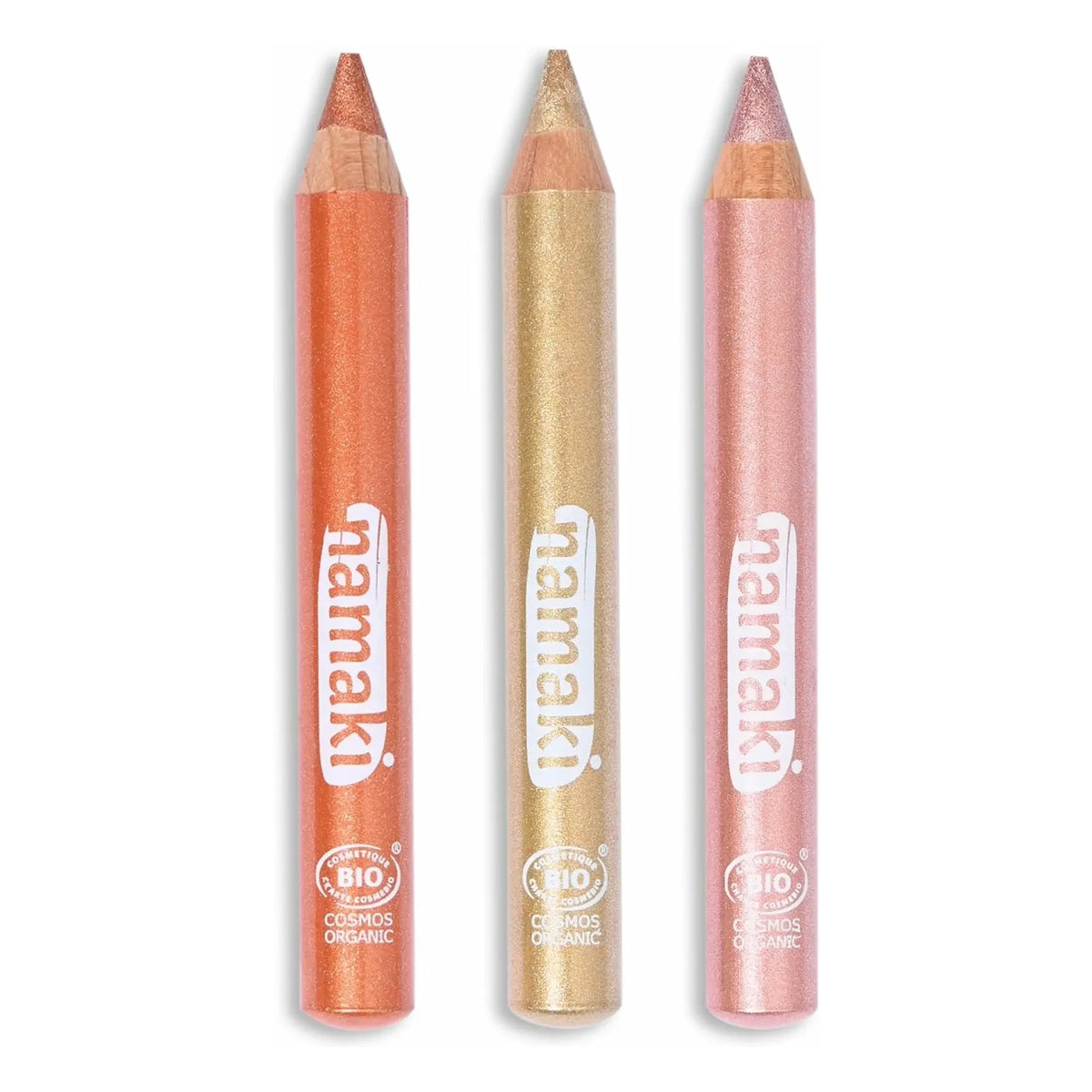 Namaki - Lápices diarios con purpurina - Set de 3 | Oro