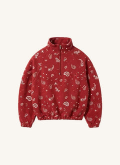 Cos I Said So - Sudadera con cremallera Paisley de algodón orgánico | Rojo