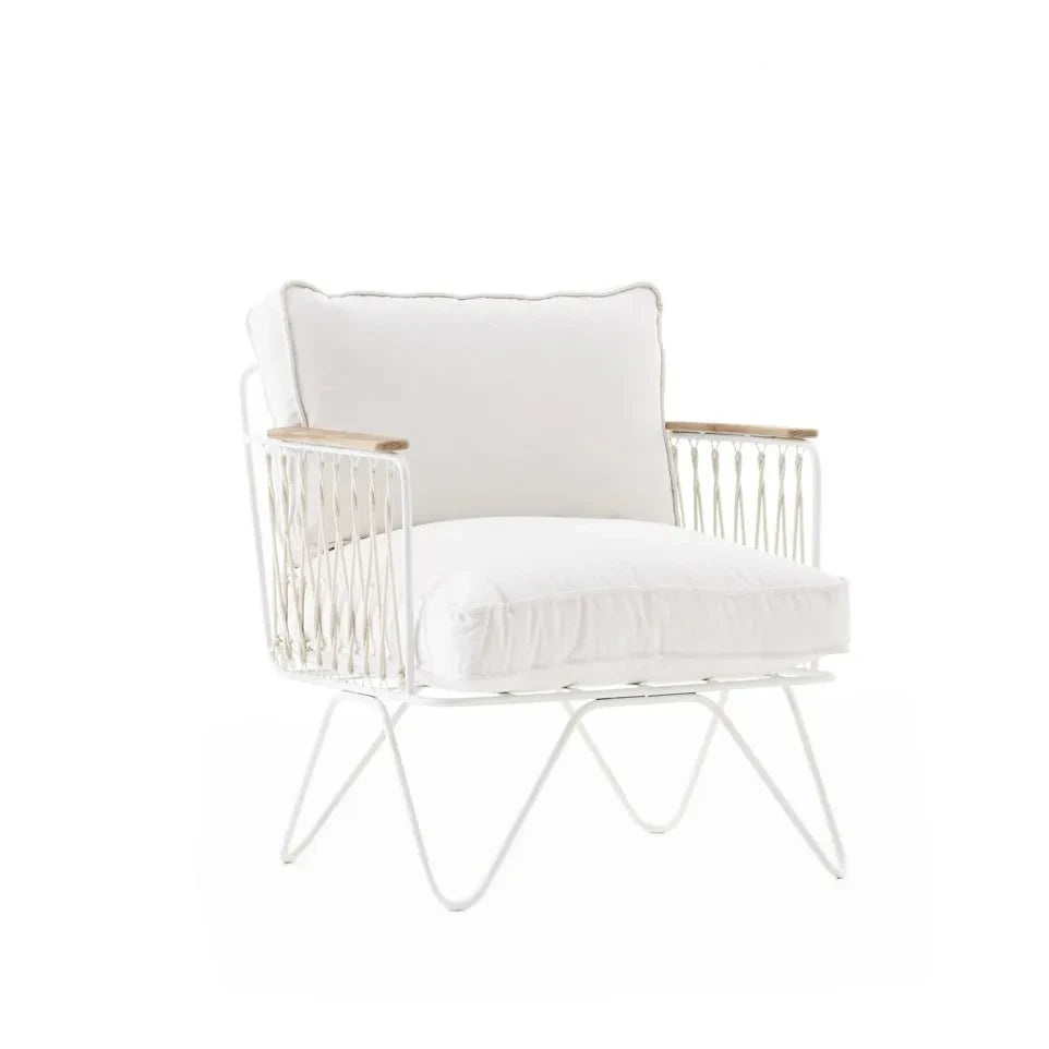Honoré - Sillón de algodón y epoxi blanco Croisette | Blanco