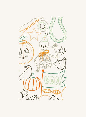 Meri Meri - Mantel de Pintura de Halloween | Blanco
