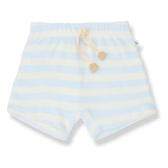1+ en la familia - Pantalón corto bermuda Feres con toalla a rayas | Azul pálido