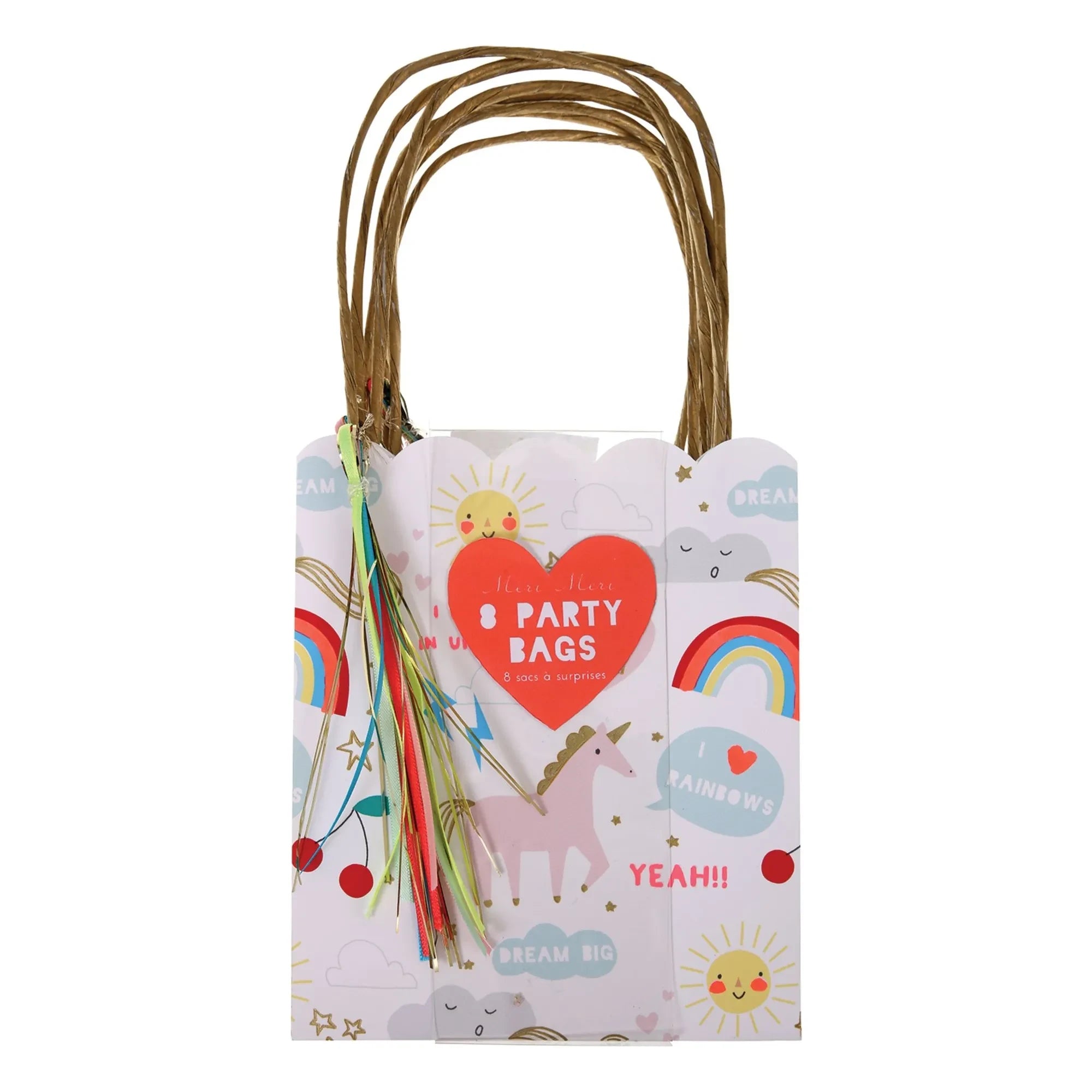 Meri Meri - Bolsas de regalo I Believe in Unicorn - Paquete de 8