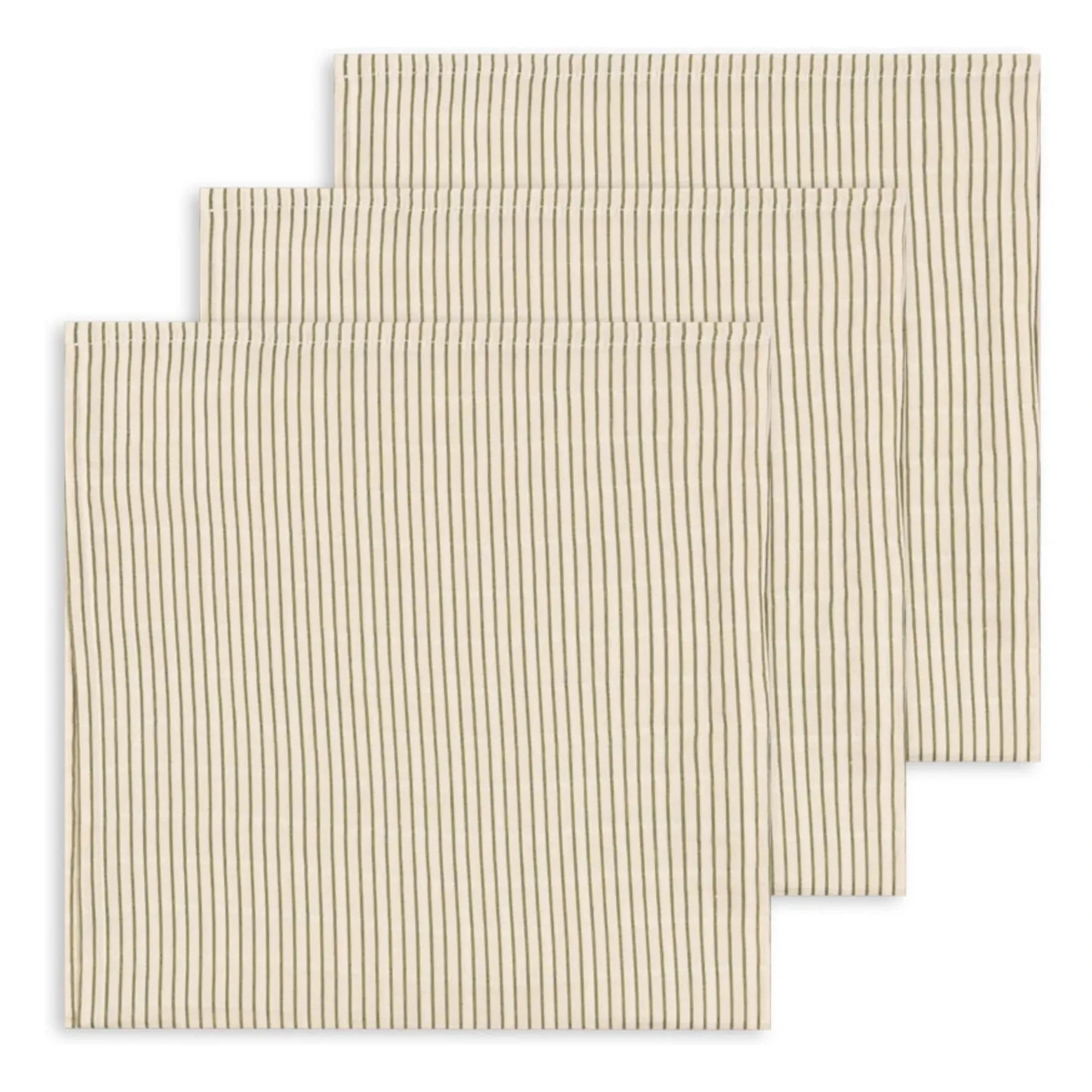 Konges Sløjd - Pañales de tela de algodón orgánico Tea Stripe - Set de 3 | Beige