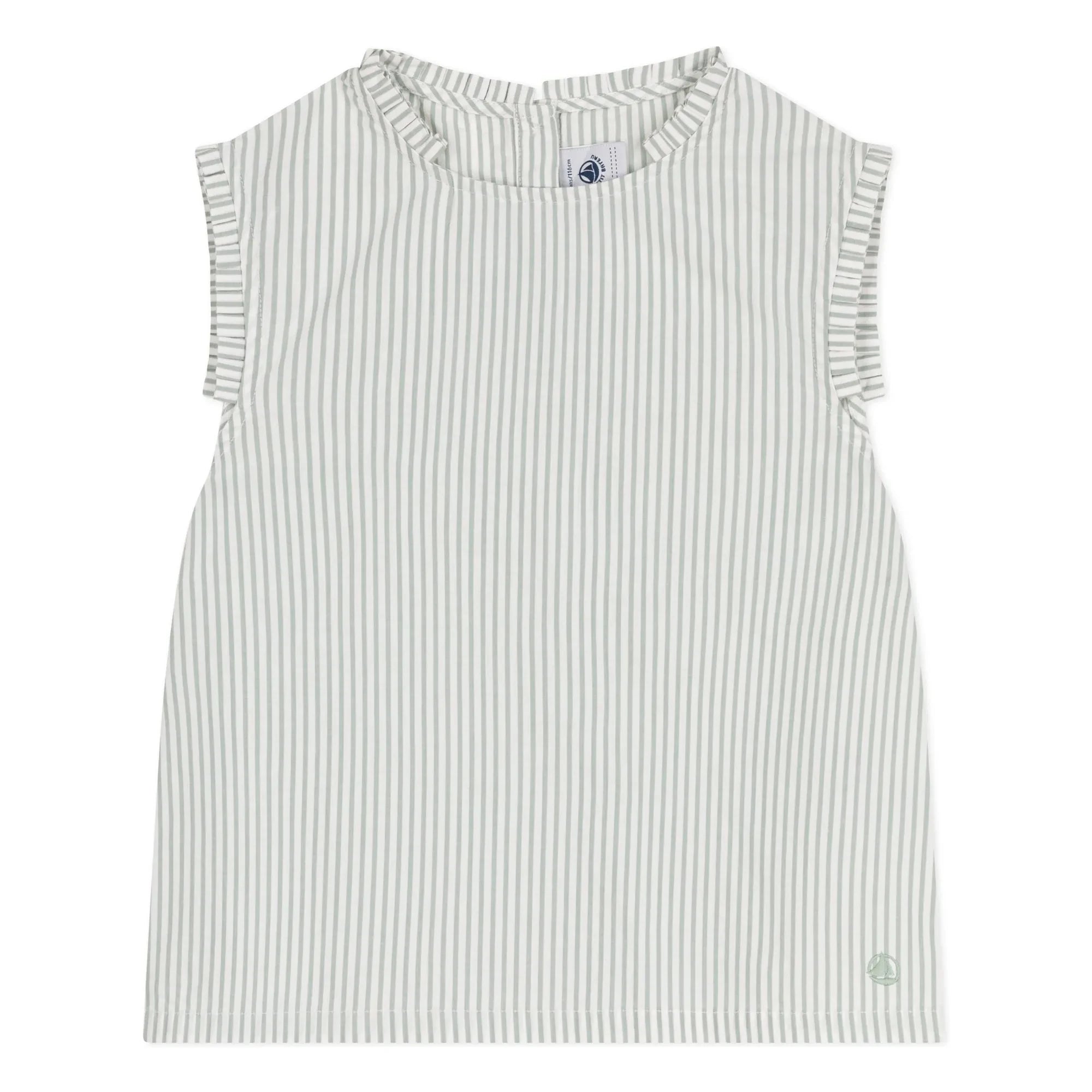 Petit Bateau - Top Bictoire Popelín de algodón orgánico | Blanco