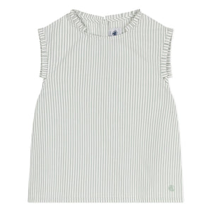 Petit Bateau - Top Bictoire Popelín de algodón orgánico | Blanco