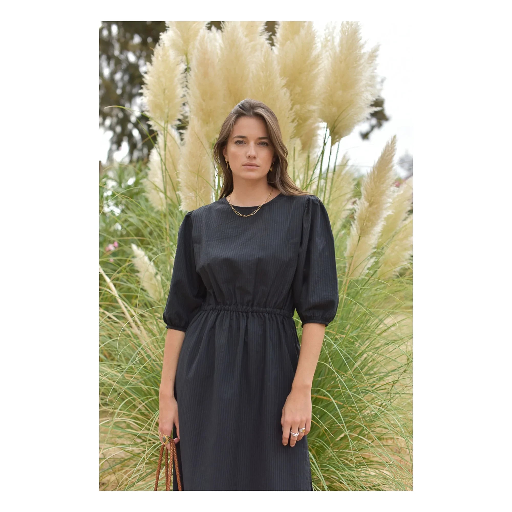 Marlot Paris - Vestido Aime Seersucker - Colección de mujer | Negro