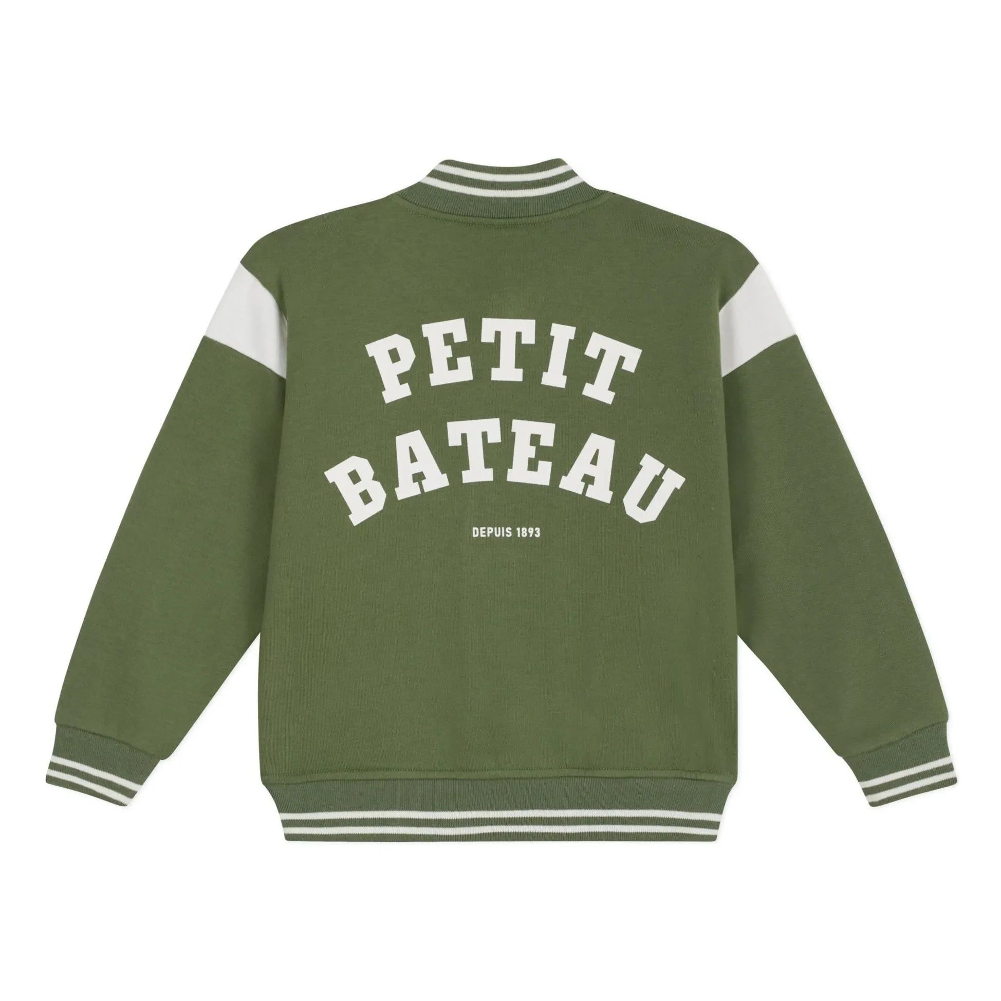 Petit Bateau - Chaqueta ancha de felpa | Verde oliva