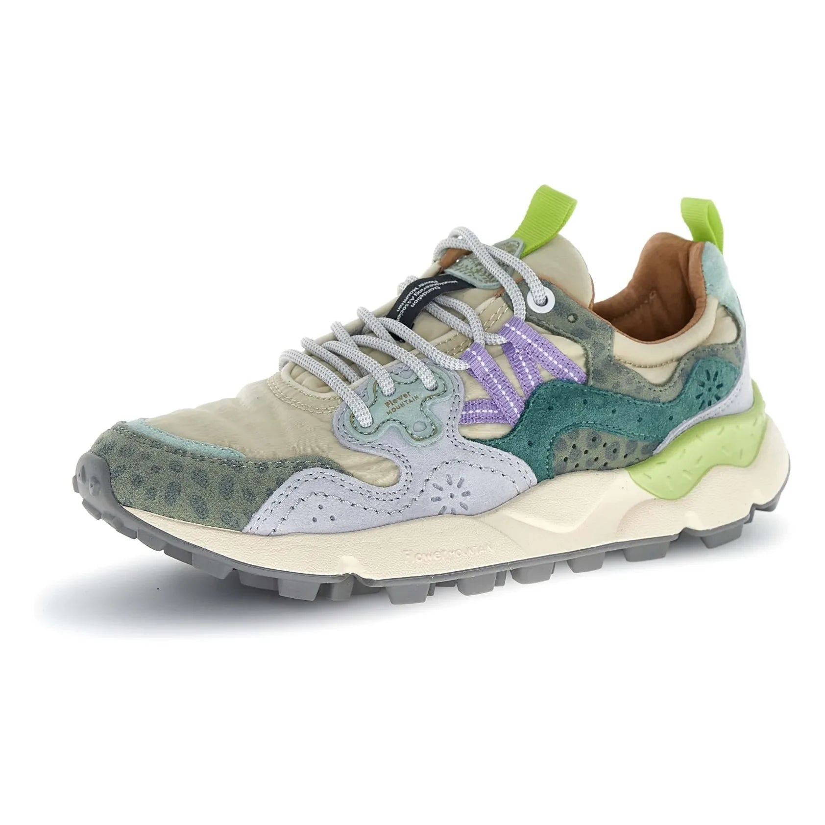 Flower Mountain - Yamano 3 Deportivas de ante y nailon con estampado de leopardo | Gris Azul