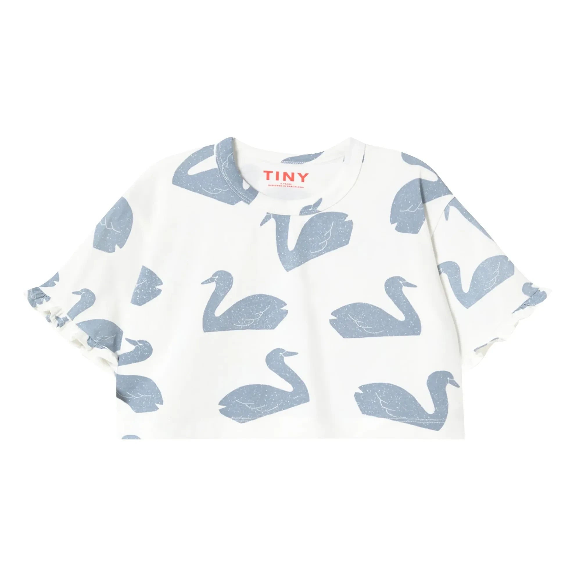Tinycottons - Camiseta cisnes de algodón orgánico | Blanco