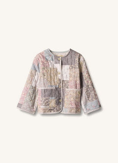 Wheat - Ima Patchwork Organik Pamuklu Kapitone Ceket | Açık Pembe