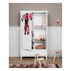 Oliver Furniture - Armario de abedul de 2 puertas | Blanco