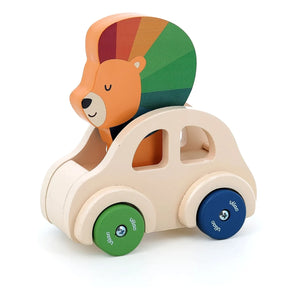 Vilac - Le Lion horn car | Bej