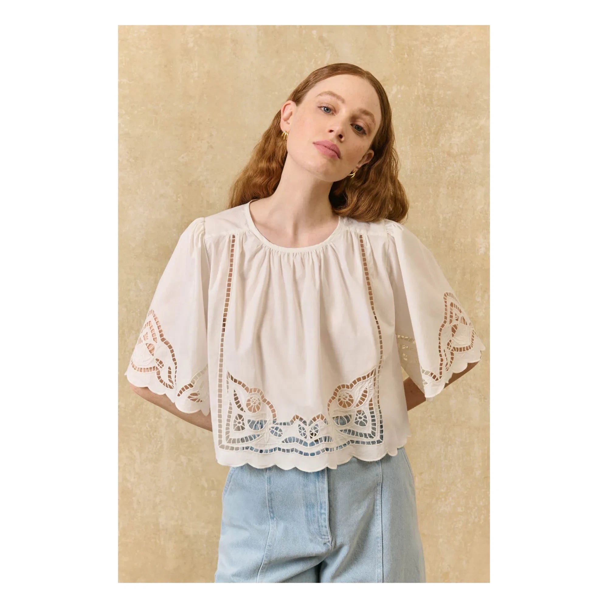 Louise Misha - Blusa Louvia de algodón orgánico | Blanco