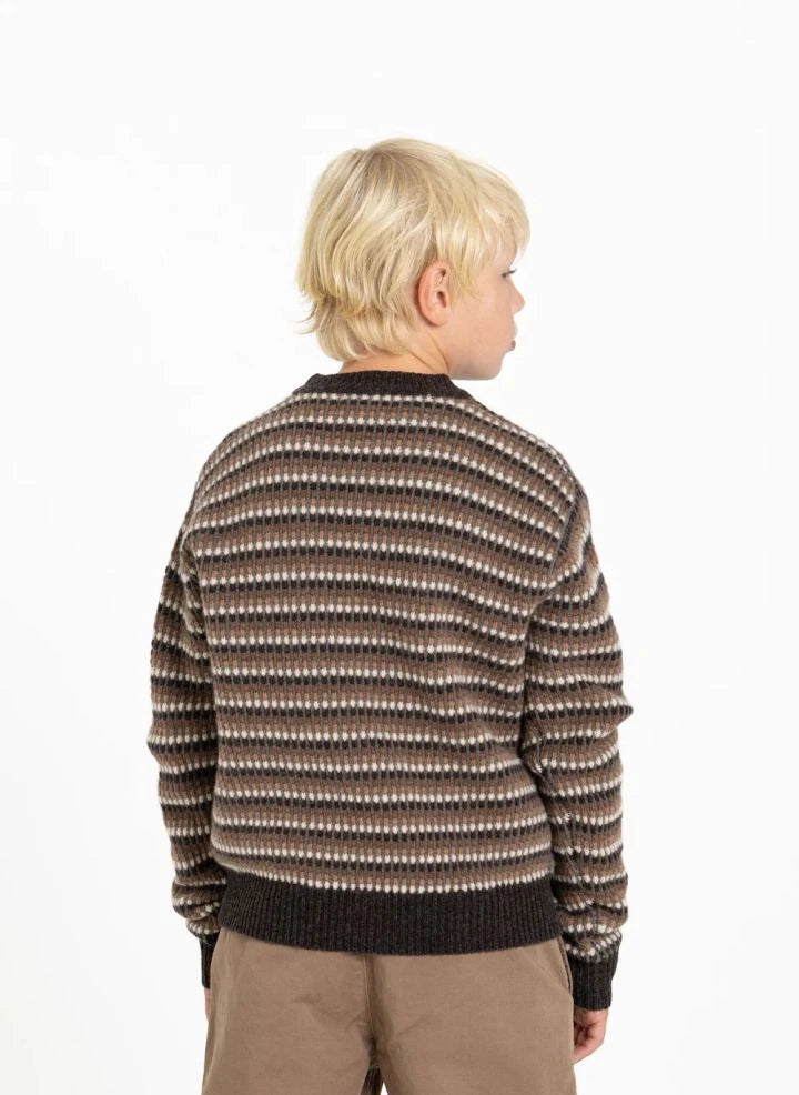 Finger in the nose - Suéter de Merino de Mathis con jacquard | Marrón