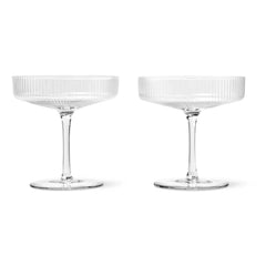 Ferm Living - Copas de champán Ripple - Juego de 2