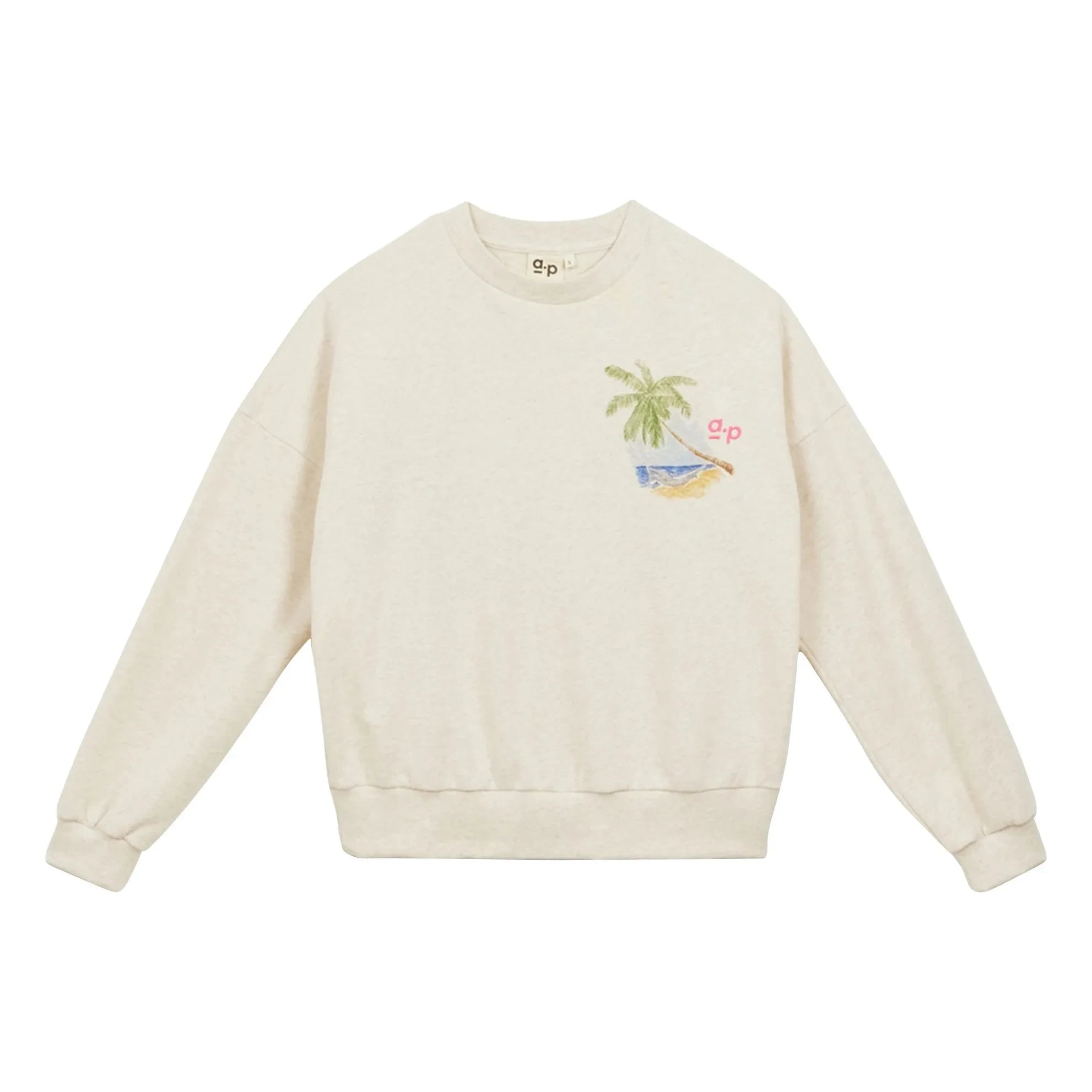 a.p - Sudadera palmera de algodón orgánico | Arena
