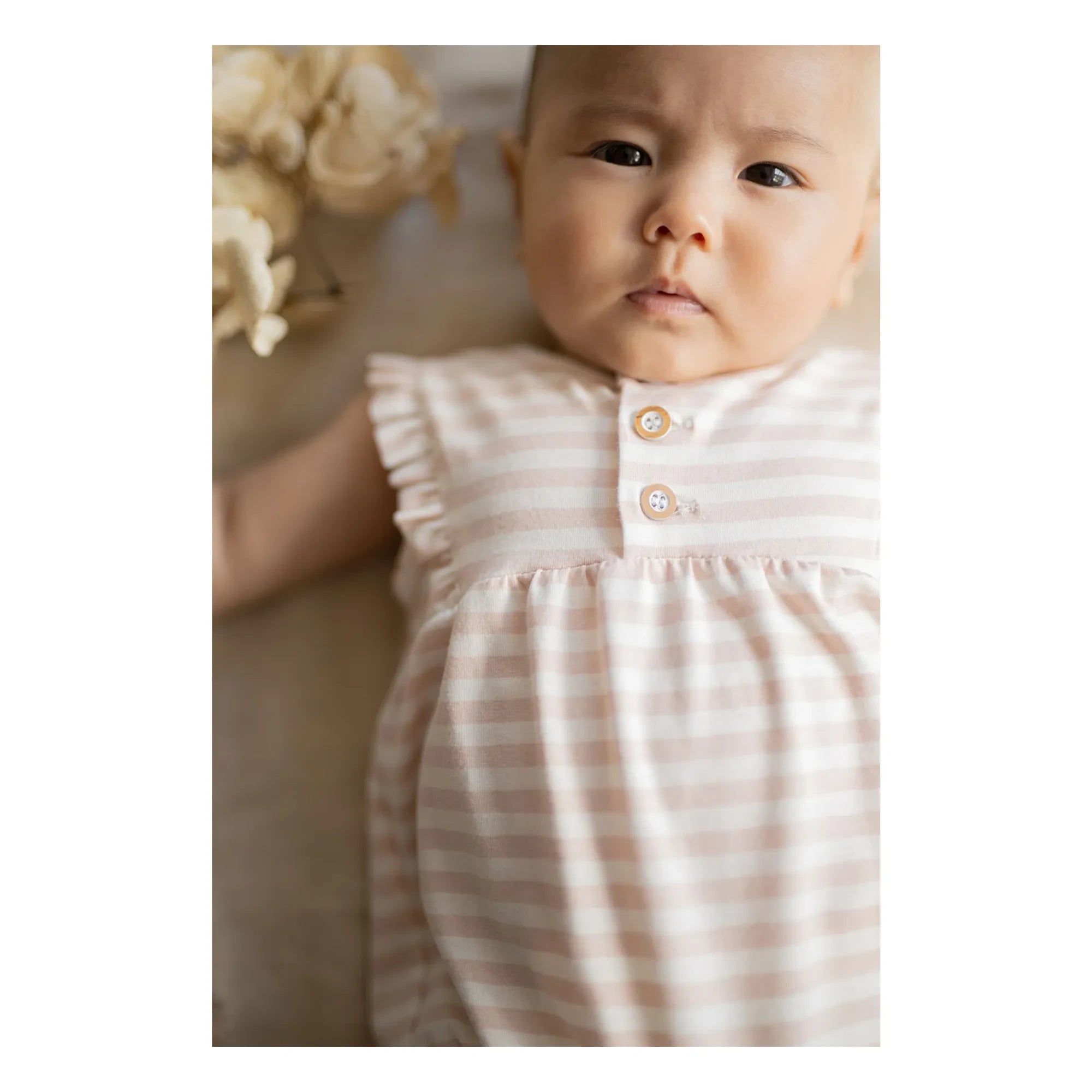 1+ in the family - Cinnia Mono de rayas | Beige rosa