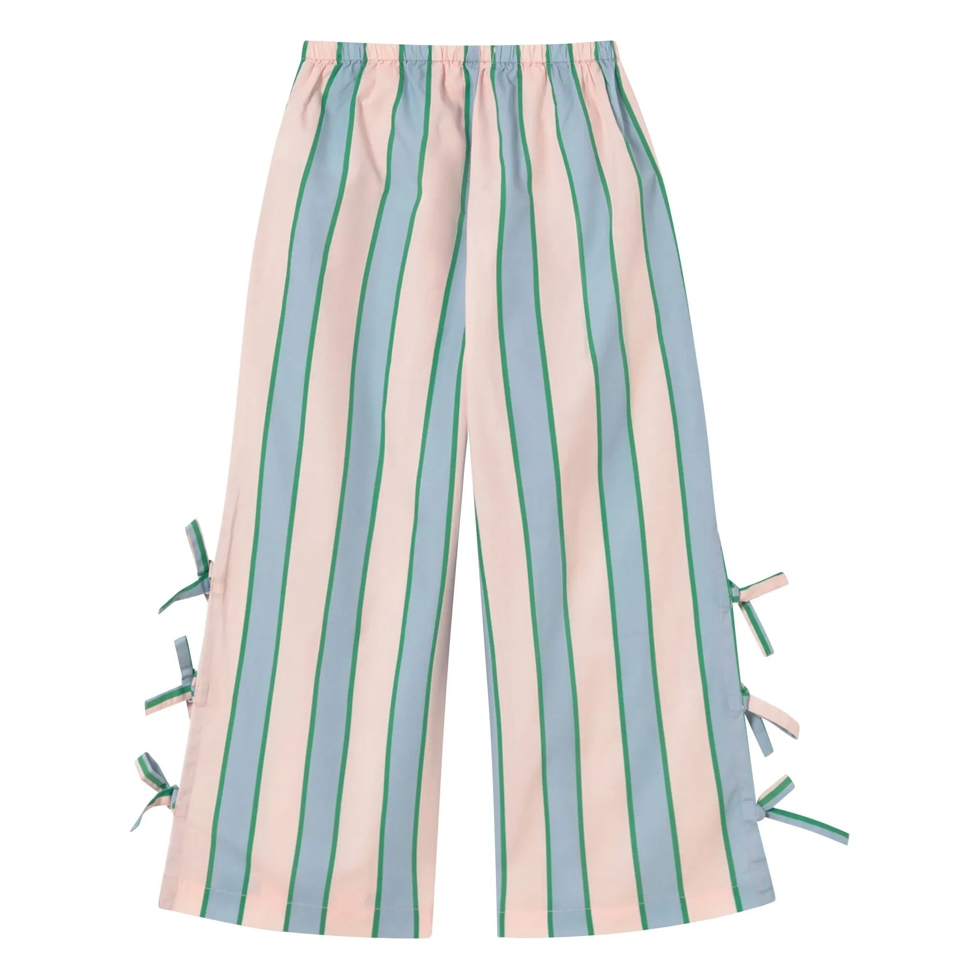 Tinycottons - Pantalón de rayas con cordones | Rosa Claro
