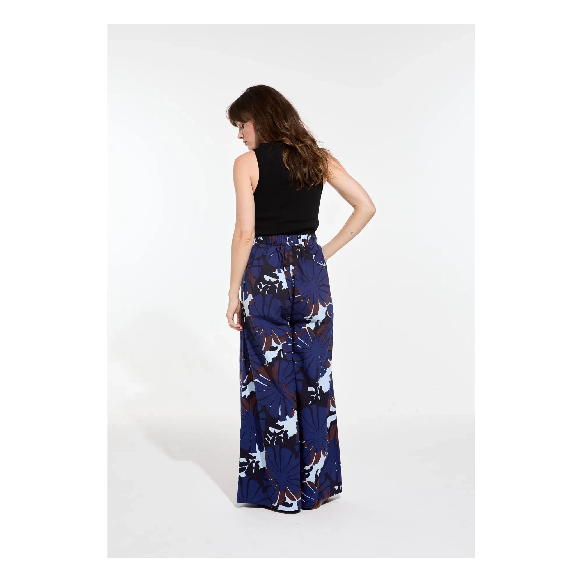 Mapoésie - Penelope Poppy Pantalón Popelín de Algodón | Azul