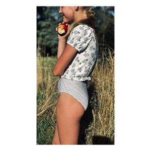 Soor Ploom - Bañador Rosalía de fibra reciclada con estampado floral | Blanco