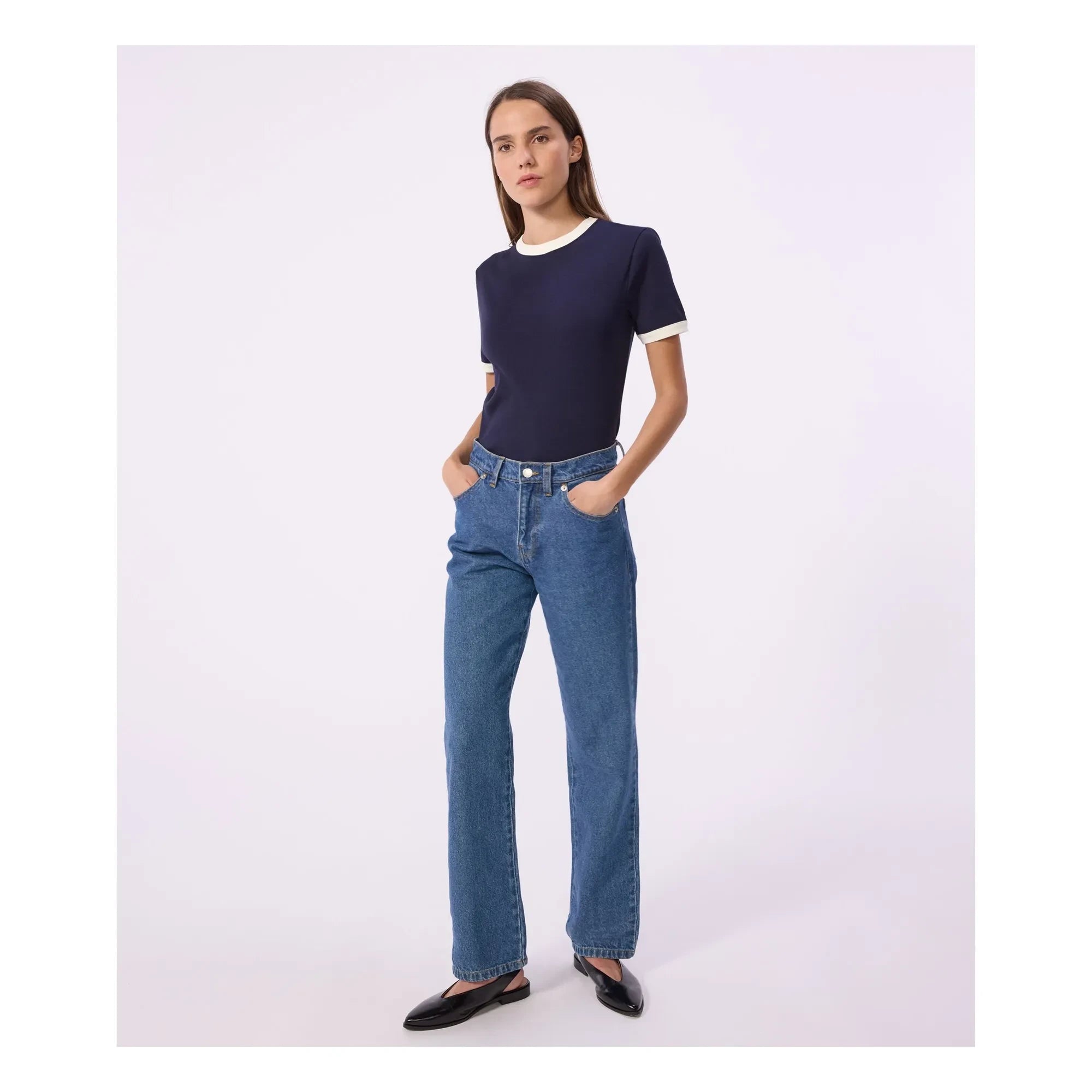 Petit Bateau - Camiseta Nervada Icónica | Azul Marino