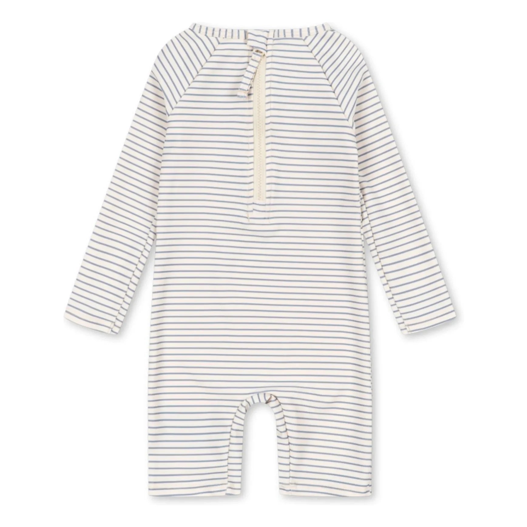Konges Sløjd - Bañador de protección UV a rayas Aster con fibras recicladas | Beige