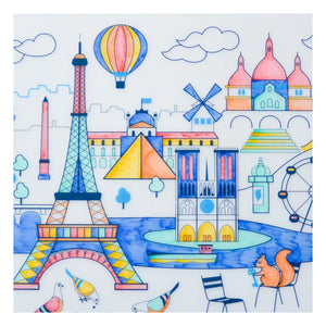 Superpetit - Individuales Paris para colorear con pulsera y 5 rotuladores