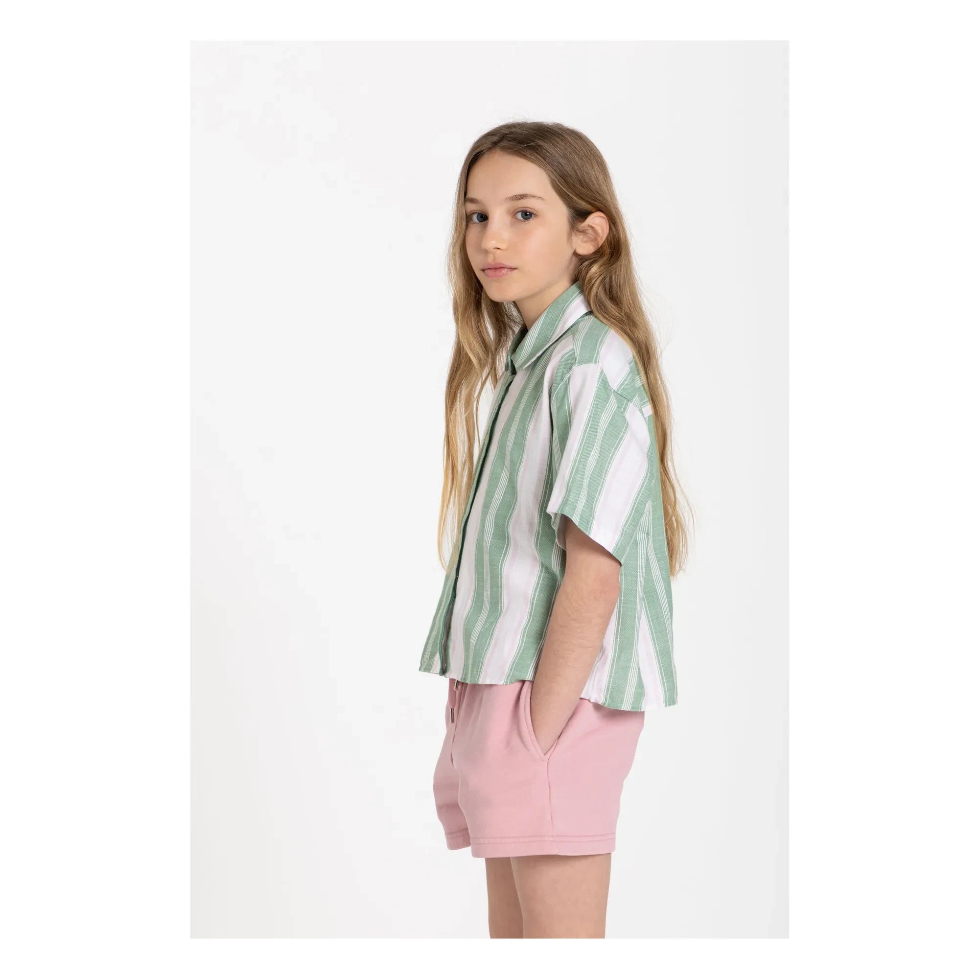 Smallable Kid - Camisa a rayas Sawyer | Verde menta