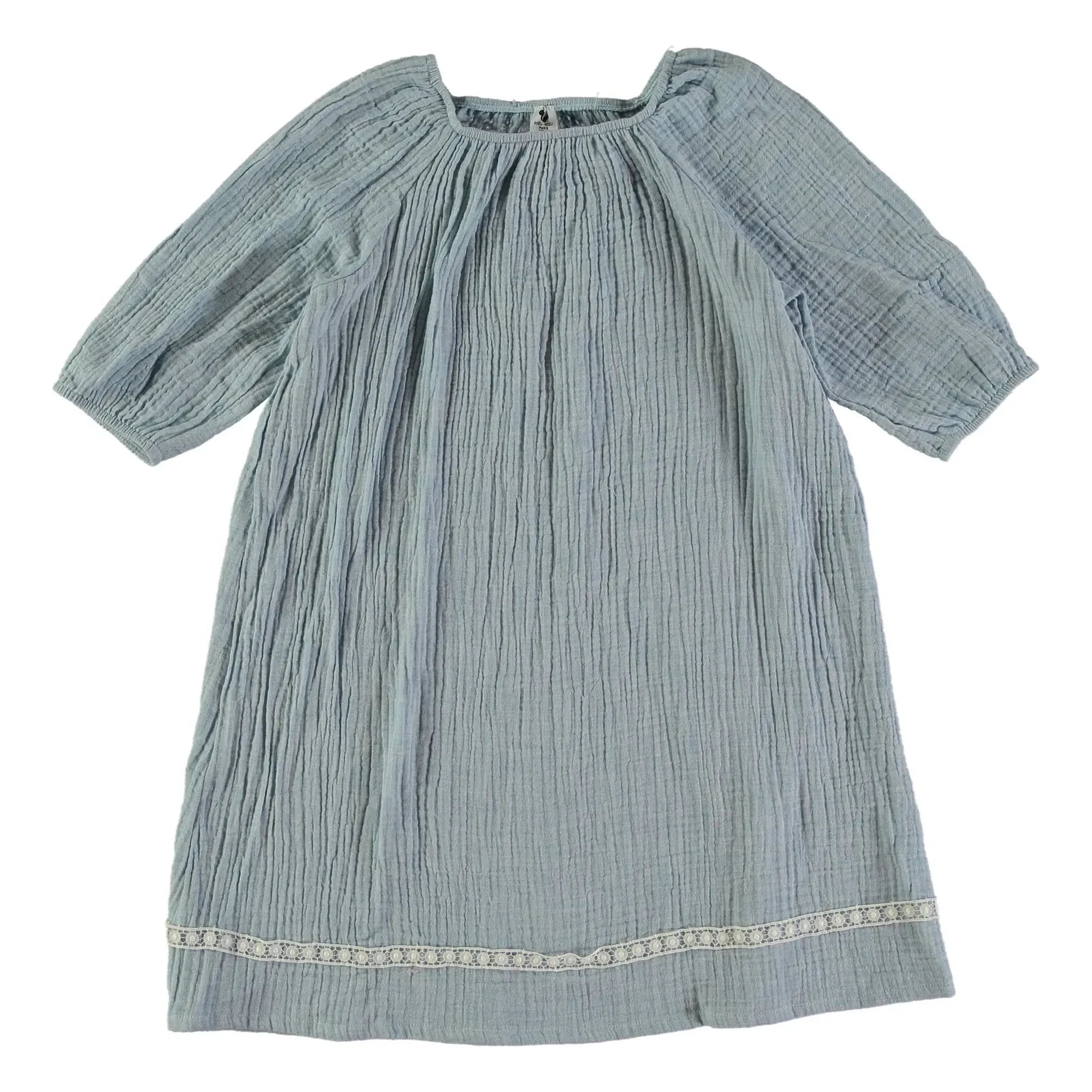 Risu Risu - Camisón de algodón orgánico Ostuni | Azul pálido
