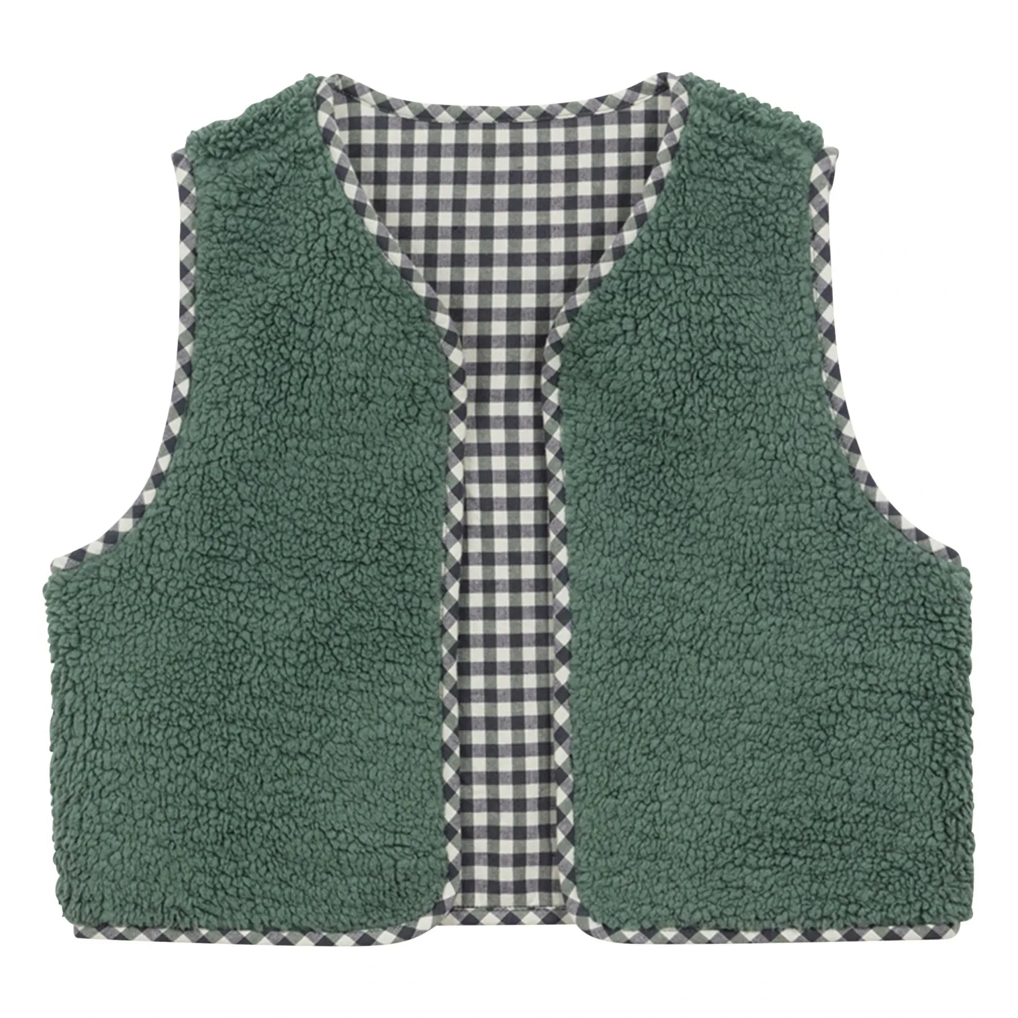 Arsène et Les Pipelettes - Chaqueta Reversible Giulia Sherpa | Verde