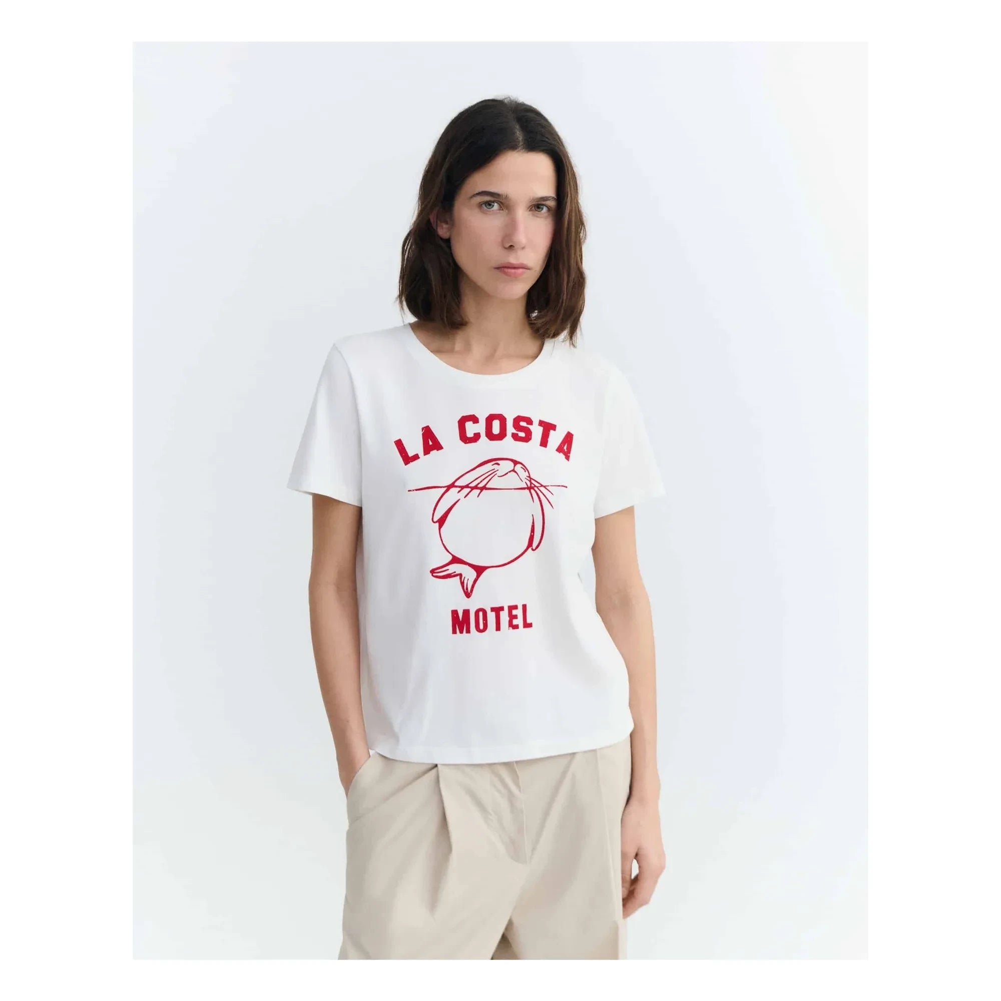 Thinking Mu - Camiseta de algodón orgánico Ida | Blanco