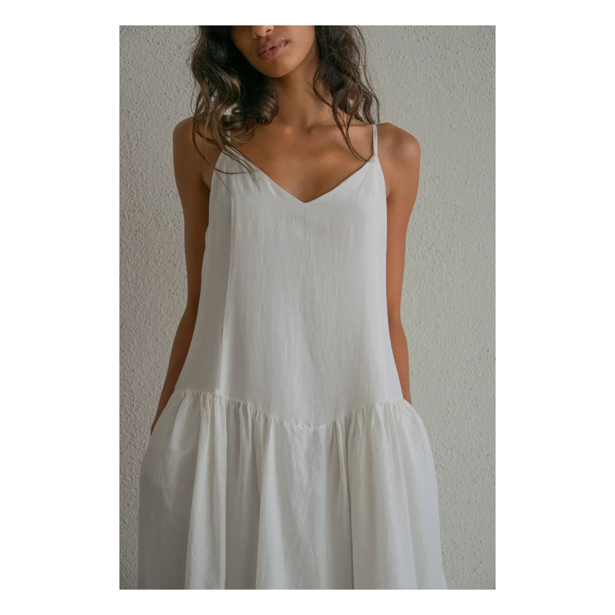 THEAVANT - Vestido Grace de Algodón y Popelín de Seda | Blanco