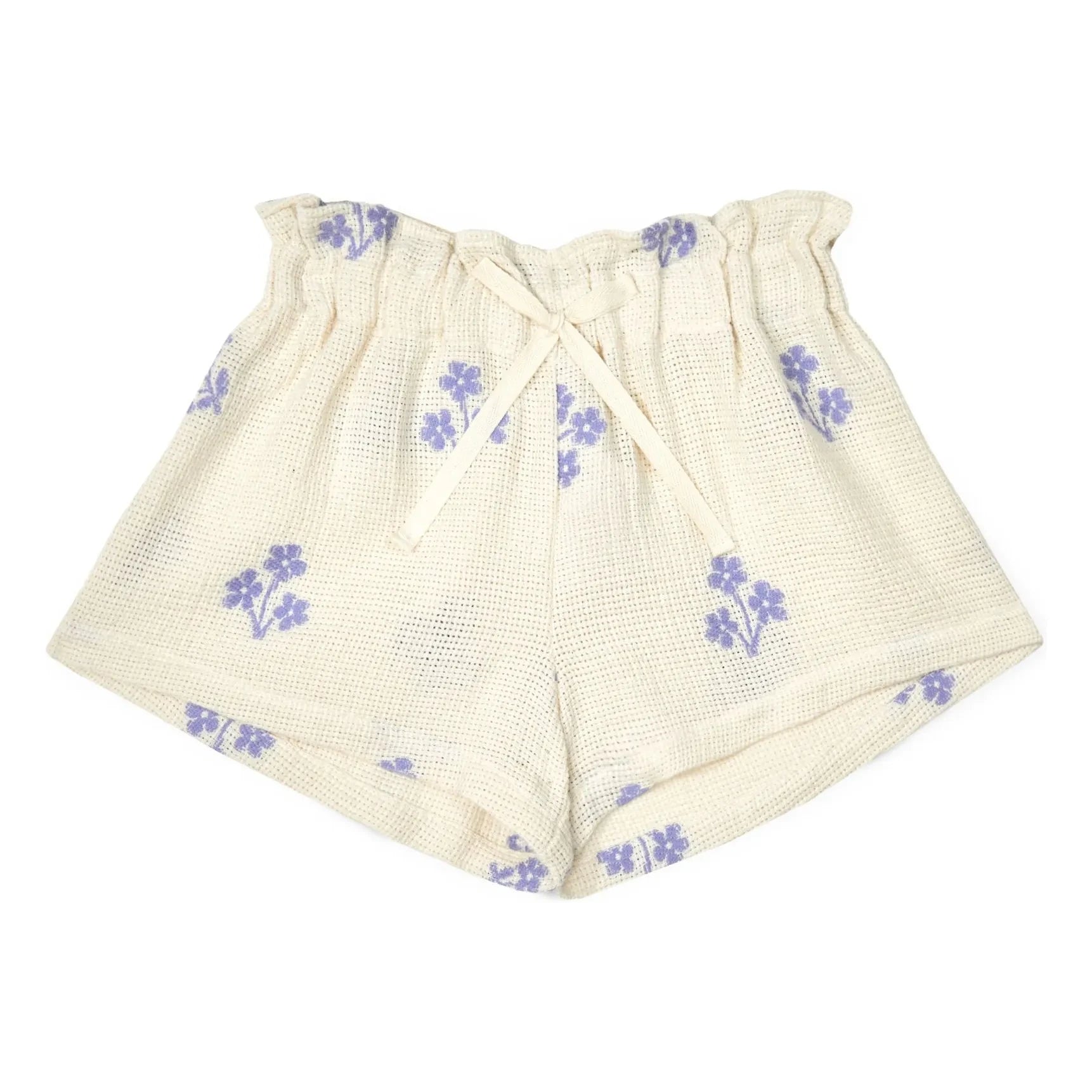Mipounet - Sandrine Shorts de Algodón Orgánico con Flores | Crudo
